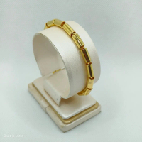 Gelang Bambu Pipa Polos Lapis Emas 24K