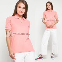 Kaos Polo Shirt Polos Pink Salem - Kaos Polos Berkerah Peach