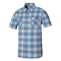 【Mountneer山林】男 彈性抗UV格子襯衫-藍色 31B01-75(襯衫/排汗衣/透氣)