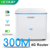 EDUP 300Mbps 4G LTE WIFI Router Portable Hotspot Wireless Broadband MiFi Car Mobile Phone Unlocked Modem with Sim Card Slot