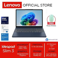 Lenovo IdeaPad Slim 3i 15IWC11 Core 7 350 16GB 512GB 15.6" W11 OH24 + M365 COSMIC BLUE