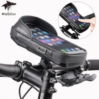 WOLFILIST Bike Handlebar Bag Waterproof Front Frame Bag Bicycle Accessories with Touch Screen Compatible with 6.5" Phones