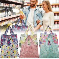 New6Pcs Reusable Shopping Tote Bags Large Capacity Groceries Bags Foldable Portable Grocery Shopping Bags Multipurpose 210D