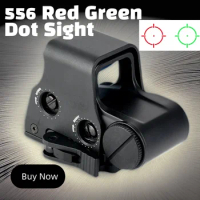 556 Red Green Dot Holographic Sight Riflescope with 20mm Mount Gun Accessories Scope Tactical Hunting Optical Collimator Sight