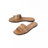 DIOR Sandal CHRISTIAN DIOR MICROCANNAGE D-LANE CAMEL CALFSKIN SANDAL 100% ORIGINAL