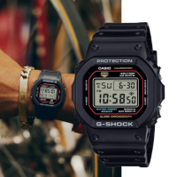 【CASIO 卡西歐】G-SHOCK 經典潮流 復刻電子手錶 _42.8mm(DW-5600RL-1)