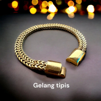 Gelang Tangan titanium tipis buat cewek cowok