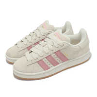 【adidas 愛迪達】休閒鞋 Campus 00S W 女鞋 米白 粉 麂皮 膠底 復古 Y2K 三葉草 愛迪達(JI2752)