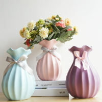 田園風格裝飾小花瓶彩色 Lmdec仿真花假花客廳裝飾花瓶擺件插花