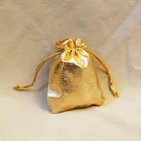 A3978 金束口袋-小 抽繩袋 喜糖袋 首飾袋 禮物袋 婚禮包裝 金色 過年 結婚 贈品禮品