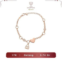 Gelang Tangan Emas Fashion Model Rante Love Charm Bag 17K/750 Terbaru Termurah Asli