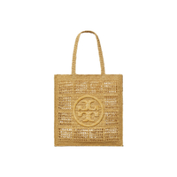 精選★TORY BURCH Ella 雙T標誌手工鉤編大容量 拉菲草 女款編織托特包Tote包購物袋手提包單肩包 153041~【購物節★菲尼斯 國際精品3折起 春夏新品 換季下殺】