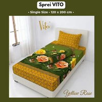 Sprei Single Size 120x200cm Sprei VITO Lembut Adem YELLOW ROSES