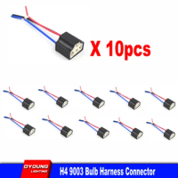 10Pcs H4 9003 Ceramic Wire Wiring Car Head Light Bulb Lamp Harness Socket Plug