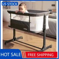Baby Bassinets, Bedside Sleeper,All mesh Crib Portable for Safe Co-Sleeping, Adjustable Baby Bed for Infant Newborn Girl Boy