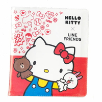 小禮堂 Hello Kitty x Line Friends 名片本 塑膠皮質 名片簿 卡片本 收納本 票卡本 (紅白 指偶)