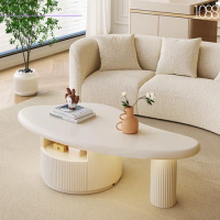Luxury White Coffee Table Modern Books Light Living Room Bed Side Table With Storage Mesas De Jantar Entrance Hall Furniture