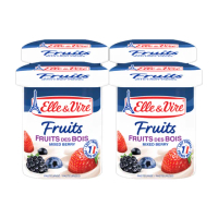 【Elle&amp;Vire 愛樂薇】法國 水果優格 綜合莓果125gx4杯(水果優格 綜合)