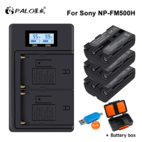 PALO NP-FM500H NP FM500H FM500H Battery + LCD Dual USB Charger for Sony Alpha A58 A57 A65 A77 A99 A900 A700 A580 A560 A550 A850