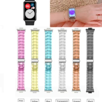Transparent Resin Watch Strap Band for Huawei Watch Fit Smart Watch Wrist band for Huawei watch fit strap correa