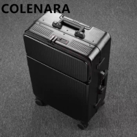 COLENARA Rolling Luggage 24" Combination Case 20" Front Opening Laptop Boarding Case 28" USB Charging Trolley Bag Suitcase