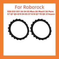 Roda Getah dengan Cincin Kulit, Sesuai untuk Roborock S50, S55, S51, S6, S4, S5 Max, S6 MaxV, S6 Tul