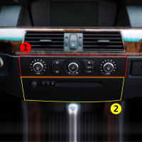 aimey กรอบครอบช่องปรับระดับเสียงแอร์กลางคอนโซลรถยนต์ลายคาร์บอน สำหรับ BMW 5 Series E60 ปี 2004 2005 