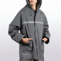 【SHANG SHUO】兩件式PVC防護雨衣（鉑金灰）(透氣 高抗水壓 機車族 潮流 簡約)
