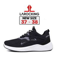 Larocking - Artemis Hitam Polos | Sepatu Sneakers Running Gym Shoes - Hitam Polos, 39