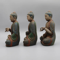 Wooden statue, buddha statue, sitting buddha, replica, home decoration