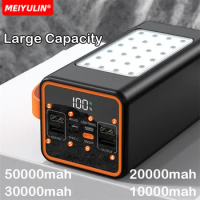 Large Capacity 50000mAh Power Bank Portable 20000mAh Powerbank Fast Charger External Spare Battery For iPhone Xiaomi Samsung