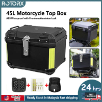 45L Motorcycle Top Box ABS Waterproof Premium Aluminium Lock Kotak Atas Motosikal 45L ABS Kalis Air