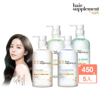 【LUX 麗仕】女大推薦 日本製髮的補給 胺基酸洗髮精/護髮乳450gx5入(絲蛋白/膠原蛋白/角蛋白/冰河水)