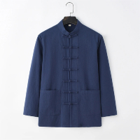 【巴黎精品】現貨+預購 新中式 唐裝漢服上衣(中國風復古手工盤扣長袖男上衣7色a1bx52)