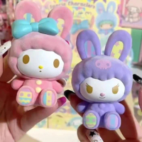 MINISO Sanrio Blind Box Anime Rabbit Series Flocking Cinnamoroll Kurumi Trend Toy Mini Figure Decoration Birthday Birthday Gift