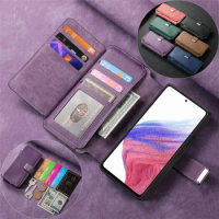 Removable Magnetic Flip Wallet Phone Case For Samsung Galaxy S24 Ultra S23 FE S22 S21 S20+ S9 Note20 Ultra Note10 Phone Cover
