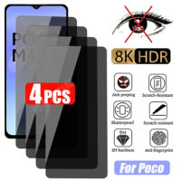 4PCS Privacy Protective Glass For Poco X5 X4 X3 Pro M5 M5S F4 Anti-spy Screen Protector For Xiaomi 12T 11T Pro 12 11 Lite 5G NE