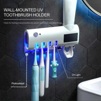 Anti Bakteri Alat Sterilisasi Sikat Pasta Gigi Holder UV Disinfection