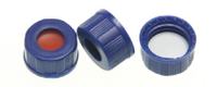 《實驗室耗材專賣》ALWSCI 2ml Vial瓶蓋 藍色低型中空蓋 含9mm 透明PTFE膜/紅silicone墊片 100pcs/pk 實驗儀器 塑膠製品 鐵氟龍/矽膠墊片