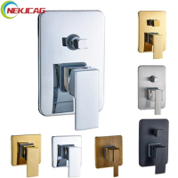 Triple Mixer Valve Bath Shower Faucet Diverter Cartridge Valve 2 Way 3 Ways Faucet Control Valve Diverter Catridge