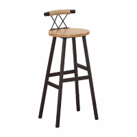 Boden-森羅工業風造型實木吧台椅/吧檯椅/休閒高腳椅/單椅(兩入組合)-40x39x90cm