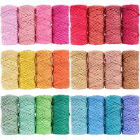 Macrame Cord 5mm x 5Yards Natural Cotton Rope 3Strands Twisted Thread for DIY Crafts Gift Wrapping Wedding Home Decoration