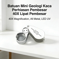 Kaca Pembesar 40X LED Dengan Lensa Optik Presisi Tinggi - Ideal untuk Inspeksi Perhiasan, Batu Mulia