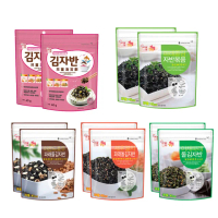 【韓味不二】韓國海苔酥 40g/45gX10入 口味任選(原味/蔬菜/兒童-粉40g/杏仁&核桃/ 蝦子&鯷魚)