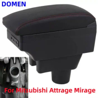 For Mitsubishi Mirage Space Star Armrest For Mitsubishi Attrage Mirage Car Armrest Storage box Retrofit with USB car accessories