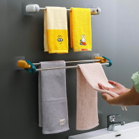 浴室毛巾架免打孔壁掛式浴巾架衛生間毛巾置物架創意可伸縮毛巾桿