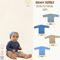 NARY Denim Series - Oblong Bayi & Anak - Oblong Rib Panjang (1 pcs) - Lavie Baby House 3-6 Bulan Abu