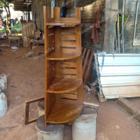 rak pojok kamar mandi, rak pojok Minimalis, Rak Jati Tempat Bunga Pojok Rumah Kayu