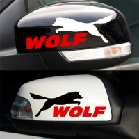 50 Pairs Customizable WOLF Vinyl Rearview Mirror Sticker Decal Car-Styling For Ford Focus Fiesta Mondeo Kuga Car Accessories