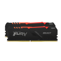 【Kingston 金士頓】FURY Beast RGB DDR4 3200 16GB (8GB x2) PC 記憶體 黑 (KF432C16BB2AK2/16) *超頻